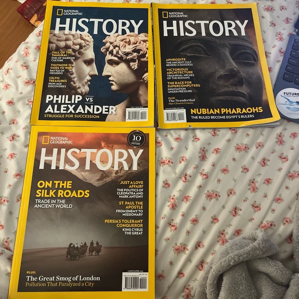 National Geographic Yellow and White History Magazine